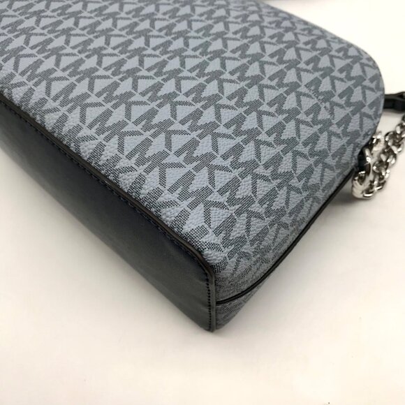 Michael Kors Blue Colorblock Canvas Jet Set Dome Crossbody Bag - Picture 8 of 11